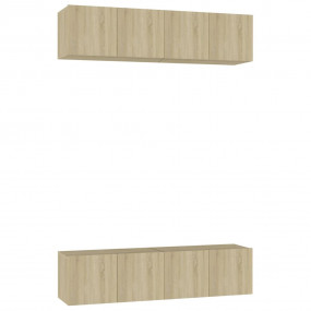 TV Cabinet Set of 4 Sonoma Oak Engineered Wood Standard