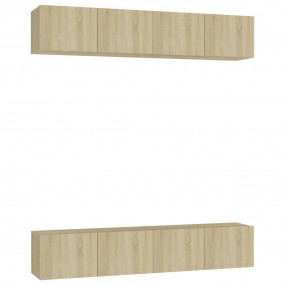 TV Cabinet Set of 4 Sonoma Oak Engineered Wood Medium