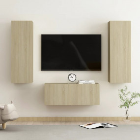 TV Cabinet Set of 3 Sonoma oak Engineered wood Standard