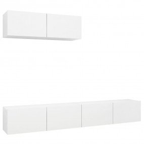 TV Cabinet Set of 3 White Engineered wood Standard TV C...