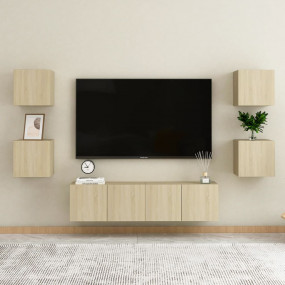 TV Cabinet Sonoma oak Engineered wood TV Cabinet Rectan...