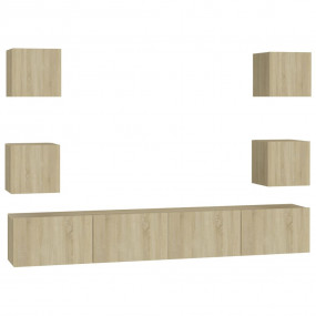 TV Cabinet Sonoma Oak Engineered Wood 6 Piece Set TV Ca...