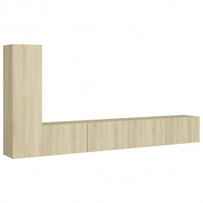TV Cabinet Set Set of 3 Sonoma Oak Engineered wood Medi...