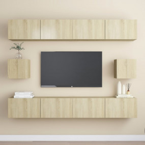 TV Cabinet Set Set of 6 Sonoma oak Engineered wood Smal...