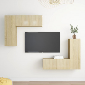 TV Cabinet Set Set of 4 Sonoma oak Engineered wood