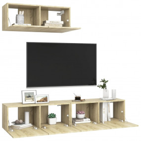 TV Cabinet Set of 3 Sonoma Oak Engineered Wood Standard