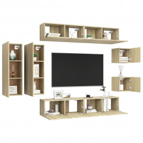 TV Cabinet Set 8 Piece Set Sonoma Oak Engineered Wood
