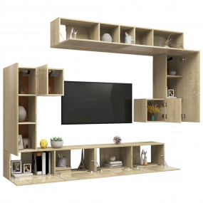 TV Cabinet Set Set of 8 Sonoma Oak Engineered wood Vari...