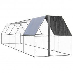 Chicken Cage Silver Galvanized Steel, Polyethylene Larg...