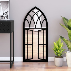 Mirror Black Iron 39.4 x 17.7 in Decorative Inlays Mirr...