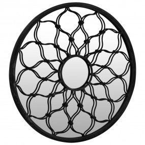 Mirror Black Iron Medium Decorative Inlays Mirror Round