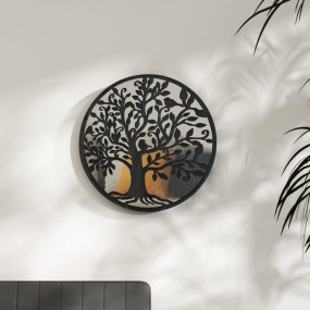 Mirror Black Iron and glass 23.6 in diameter Decorative...
