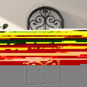 Mirror Black Iron, glass 39.4x17.7 in Decorative Inlays...