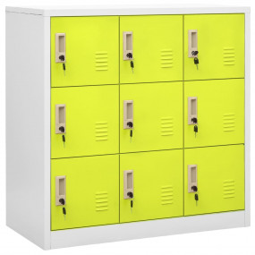 Locker Cabinet Set of 2 Light gray and green Steel Medi...