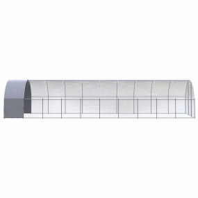 Chicken Coop Silver and Silver Gray Galvanized Steel La...