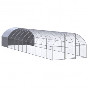 Chicken Coop Silver Galvanized Steel Large Durable Chic...