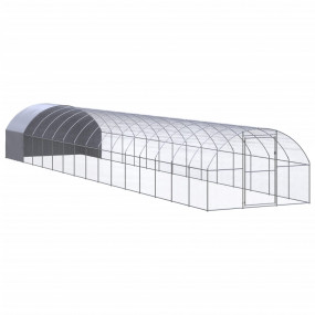 Chicken Coop Silver Galvanized Steel Large Durable Chic...
