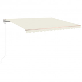 Retractable Awning Cream Powder-coated aluminum 157.5 x...