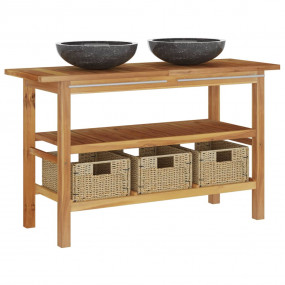 Vanity Cabinet With Sink Teak wood finish Solid teak wo...