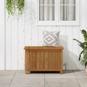 Storage Box Natural Brown Solid Acacia Wood Medium Stor...