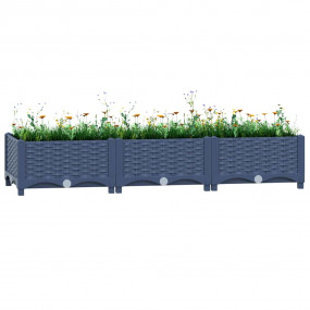 Raised Bed Blue Grey Polypropylene 47.2 x 15.7 x 9.1 in...