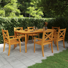 Garden Table Natural wood color Solid Acacia wood Large...