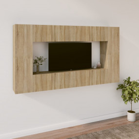 TV Cabinet Set Set of 8 Sonoma oak Engineered wood Medi...