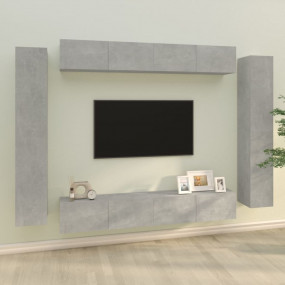 TV Cabinet Set Set of 8 Concrete grey Engineered wood M...