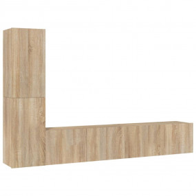 TV Cabinet Set Set of 4 Sonoma Oak Engineered Wood TV C...