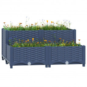 Raised Bed Blue Grey Polypropylene Medium Durable Raise...