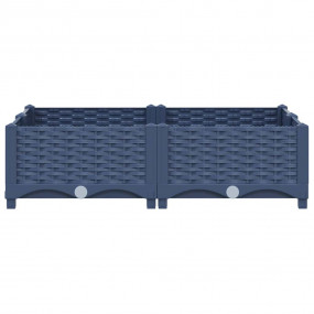 Raised Bed Blue Grey Polypropylene 31.5 x 31.5 x 9.1 in...