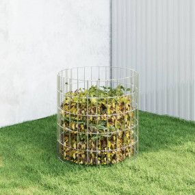 Garden Composter Silver Galvanized steel 19.7 x 19.7 in...