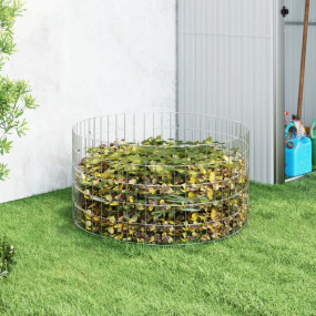 Garden Composter Silver Galvanized steel Large Breathab...