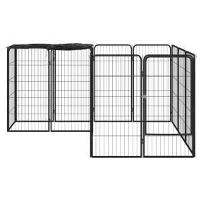 Dog Playpen Black Powder-coated steel Large Dog Playpen