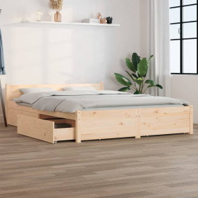 Bed Frame Pine Solid pine wood, Plywood Full Bed Frame