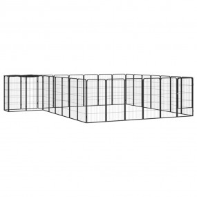 Dog Playpen Black Powder-coated steel, Polyethylene Lar...