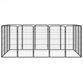 Dog Playpen Black Powder-coated steel Expandable Dog Pl...