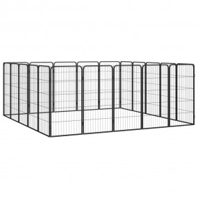 Dog Playpen Black Powder-coated steel Dog Playpen Recta...