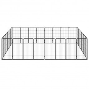 Dog Playpen Black Powder-coated Steel Large