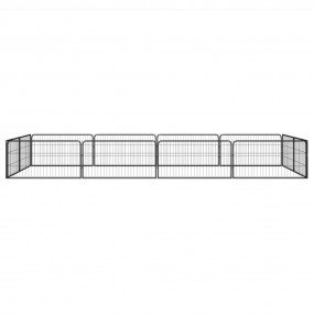 Dog Playpen Black Powder-coated steel Large Height-Adju...