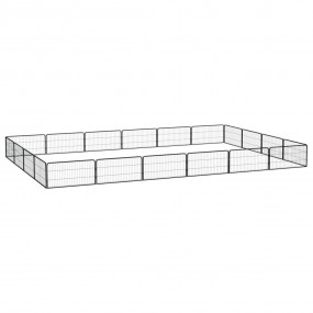 Dog Playpen Black Powder-coated steel 20-Panel