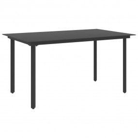 Garden Table Black Powder-coated steel, glass Medium St...