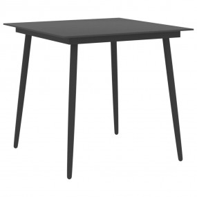 Garden Table Black Powder-coated steel, glass 31.5 x 31...