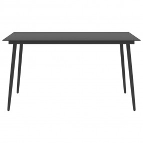 Garden Table Black Powder-coated steel, glass 59.1 x 35...