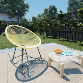 Acapulco Chair Beige Poly Rattan, Powder-Coated Steel S...