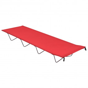 Camping Bed Set of 2 Red 600D Oxford Fabric, Steel