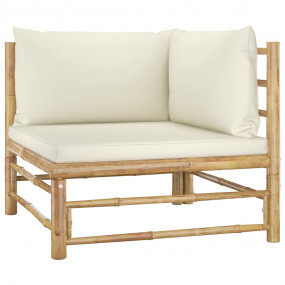 Garden Lounge Set Cream, Bamboo Bamboo, 100% polyester ...