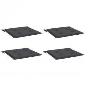 Chair Cushion Set of 4 Anthracite Oxford fabric (100% p...