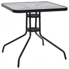 Garden Table Black Steel Standard Durable Garden Table ...