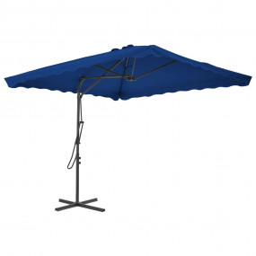 Garden Parasol Blue Fabric 98.4 in x 98.4 in Rotatable